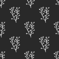 motif floral harmonieux dessiné à la main. simple motif noir et blanc. illustration vectorielle de griffonnage. vecteur