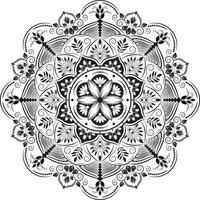 conception d'art vectoriel élégant mandala floral noir et blanc