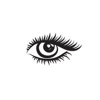 Logo des yeux. Conception des yeux dans un style graphique minimaliste. Signe de maquillage vecteur