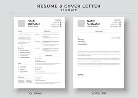 modèle de CV et de lettre de motivation, modèle de CV minimaliste, CV d'emplois professionnels vecteur