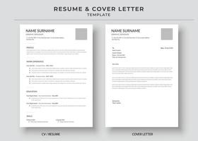 modèle de CV et de lettre de motivation, modèle de CV minimaliste, CV d'emplois professionnels vecteur