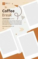 café café médias sociaux modèle de publication flyer promotion espace photo vecteur