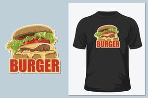 burger t-shirt illustration vectorielle vecteur