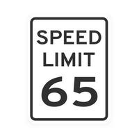 limite de vitesse 65 icône de trafic routier signe illustration vectorielle de conception de style plat vecteur