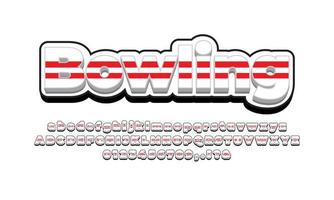 vecteur de conception d'effet de texte de bowling