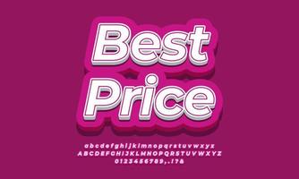 meilleur modèle de texte de prix à vendre promotion de remise 3d rose violet vecteur
