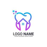 création de logo de maison dentaire. création de logo moderne modifiable vecteur