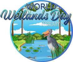 création du logo de la journée mondiale des zones humides vecteur