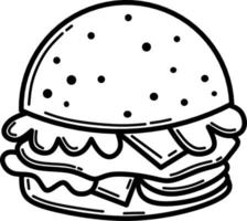 dessin au trait burger vecteur