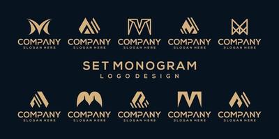 définir le modèle de logo de lettre de monogramme de collection vecteur