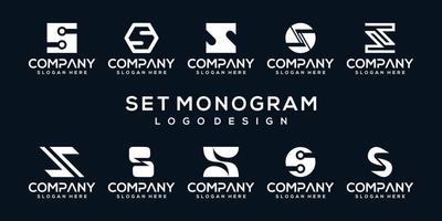 définir le modèle de logo de lettre de monogramme de collection vecteur