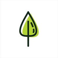 modèle de logo d'icône de feuille, environnement et plantes utilisées. vecteur