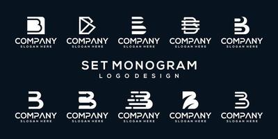 définir le modèle de logo de lettre de monogramme de collection vecteur