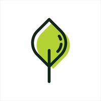modèle de logo d'icône de feuille, environnement et plantes utilisées. vecteur