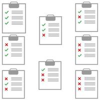 tablette avec du papier avec différents formulaires de remplissage. vecteur