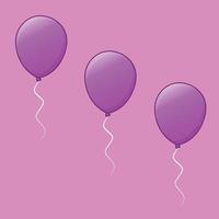 illustration vectorielle graphique de trois ballons violets bon pour le fond, l'ornement et plus encore vecteur