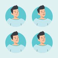 icône de profil d'avatar masculin ensembles d'émotions conception de modèle d'illustration vectorielle à plat vecteur