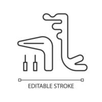 outils pour l'icône linéaire de maintenance d'implant. chirurgie dentaire. appareil de mesure. vis et jauge. illustration personnalisable en ligne mince. symbole de contour. dessin de contour isolé de vecteur. trait modifiable vecteur