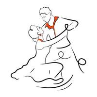 jetez un oeil à cette belle illustration dessinée à la main de la danse du mariage vecteur