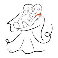 jetez un oeil à cette belle illustration dessinée à la main de la danse du mariage vecteur