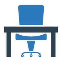 icône de table de chaise de bureau vecteur