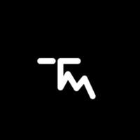 monogramme tm logo simple intelligent vecteur