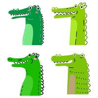 crocodile vert mignon, pour les illustrations de produits pour enfants, la conception de vêtements. vecteur