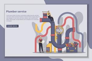 concept de page de destination de service de plombier illustration vecteur