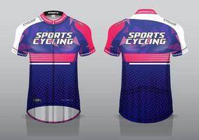 conception de modèle de maillot de cyclisme vue avant et arrière de l'uniforme de t-shirt vecteur