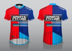 conception de maillot pour le cyclisme, vue avant et arrière, et facile à éditer et à imprimer sur tissu, vêtements de sport pour équipes cyclistes vecteur