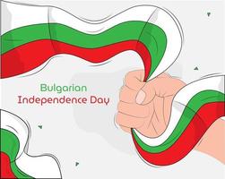conception de vecteur d'illustration dessinée à la main du fond de la fête de l'indépendance de la bulgarie