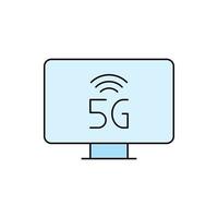 icône de télévision intelligente sans fil 5g vecteur