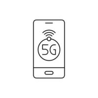 icône mobile intelligente de la technologie 5g vecteur