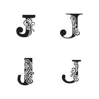 lettre j logo modèle vecteur icône conception