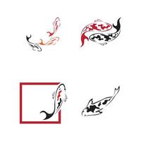 concept de conception de logo de poisson koi vecteur