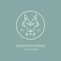 vecteur de conception de modèle exécutif de logo de loup pour la marque ou la société et autre