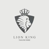 conception de modèle de logo de couronne de roi lion pour la marque ou l'entreprise et autre vecteur