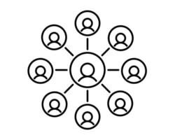 icône de ligne d'organigramme, logo vectoriel de hiérarchie de contour, pictogramme linéaire isolé sur blanc, illustration parfaite de pixel.