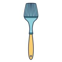 icône de vecteur de brosse de cuisson en silicone. illustration de couleur dessinée à la main isolée sur fond blanc. outil de cuisine pour graisser pâtisseries, desserts, viandes, poissons. clipart de dessin animé plat pour la décoration, le design