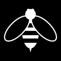 icône blanche d'abeille vecteur