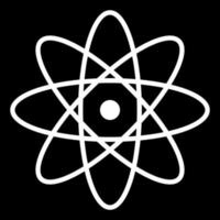 icône blanche atome vecteur
