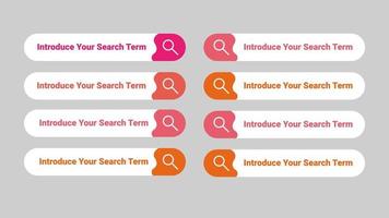 kit d'interface utilisateur, conception web toute la couleur de la barre de recherche de la collection vecteur