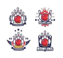 logo moderne pour le bowling en bundle vecteur