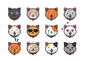 illustrations colorées de chat mignon pour des logos et des arrière-plans de qualité supérieure vecteur
