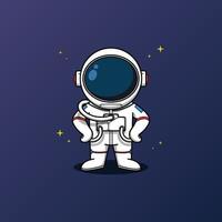 illustration de personnage de mascotte astronaute mignon vecteur