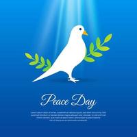 fond de journée internationale simple de la paix avec colombe et soleil. illustration vectorielle de la journée internationale de la paix vecteur
