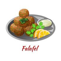 le falafel est un aliment délicieux et célèbre de halal dans une icône de conception de dégradé de couleur vecteur