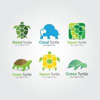 modèle de conception de logo de tortue. illustration vectorielle avec style plat vecteur