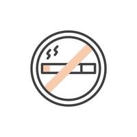 couleur de l'icône linéaire du signe non fumeur. illustration de logo simple ligne vectorielle