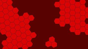 motif hexagonal rouge foncé abstrait sur le style de technologie de fond rouge. concept futuriste moderne en nid d'abeille vecteur